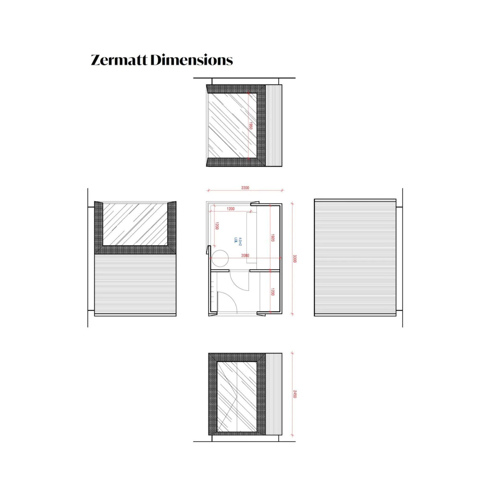 Genevas Zermatt 5 Person Outdoor Sauna with Changing Room - My Store