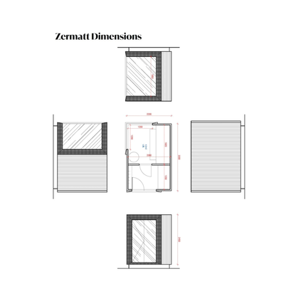 Genevas Zermatt 5 Person Outdoor Sauna with Changing Room - My Store