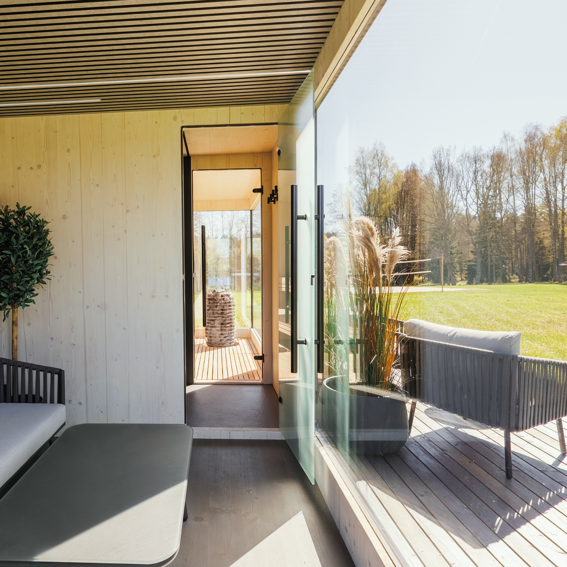 Genevas St Moritz 5 Person Outdoor Sauna with Shower Room - My Store