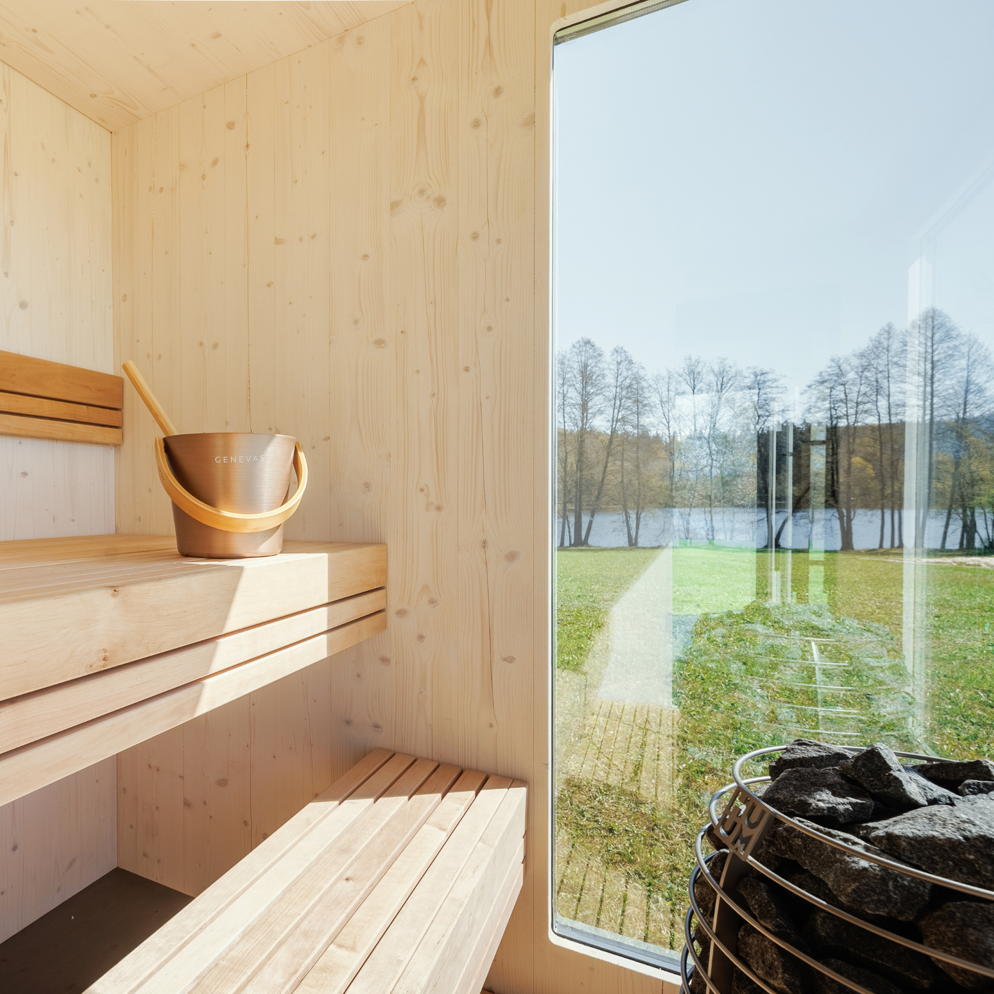 Genevas St Moritz 5 Person Outdoor Sauna with Shower Room - My Store