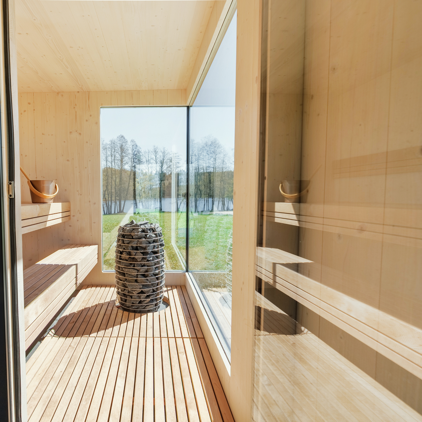 Genevas St Moritz 5 Person Outdoor Sauna with Shower Room - My Store