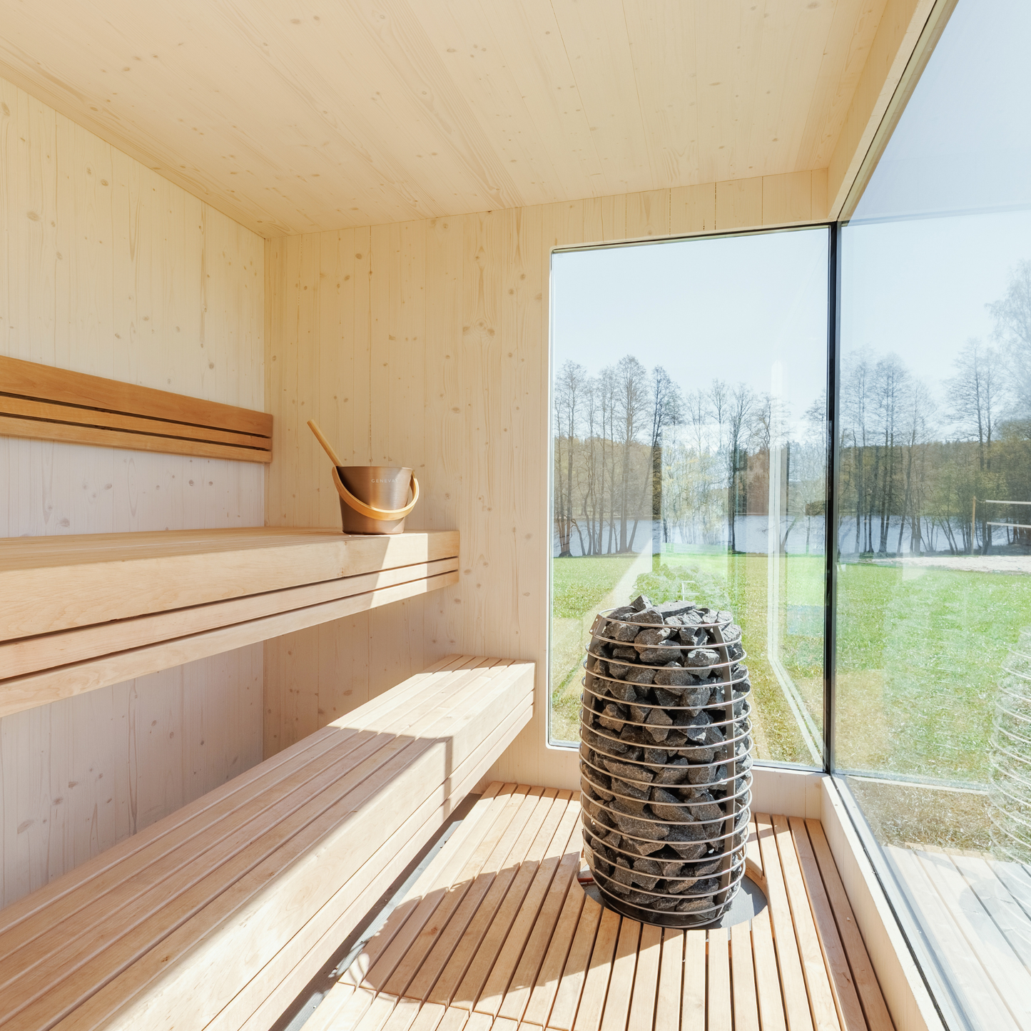 Genevas St Moritz 5 Person Outdoor Sauna with Shower Room - My Store