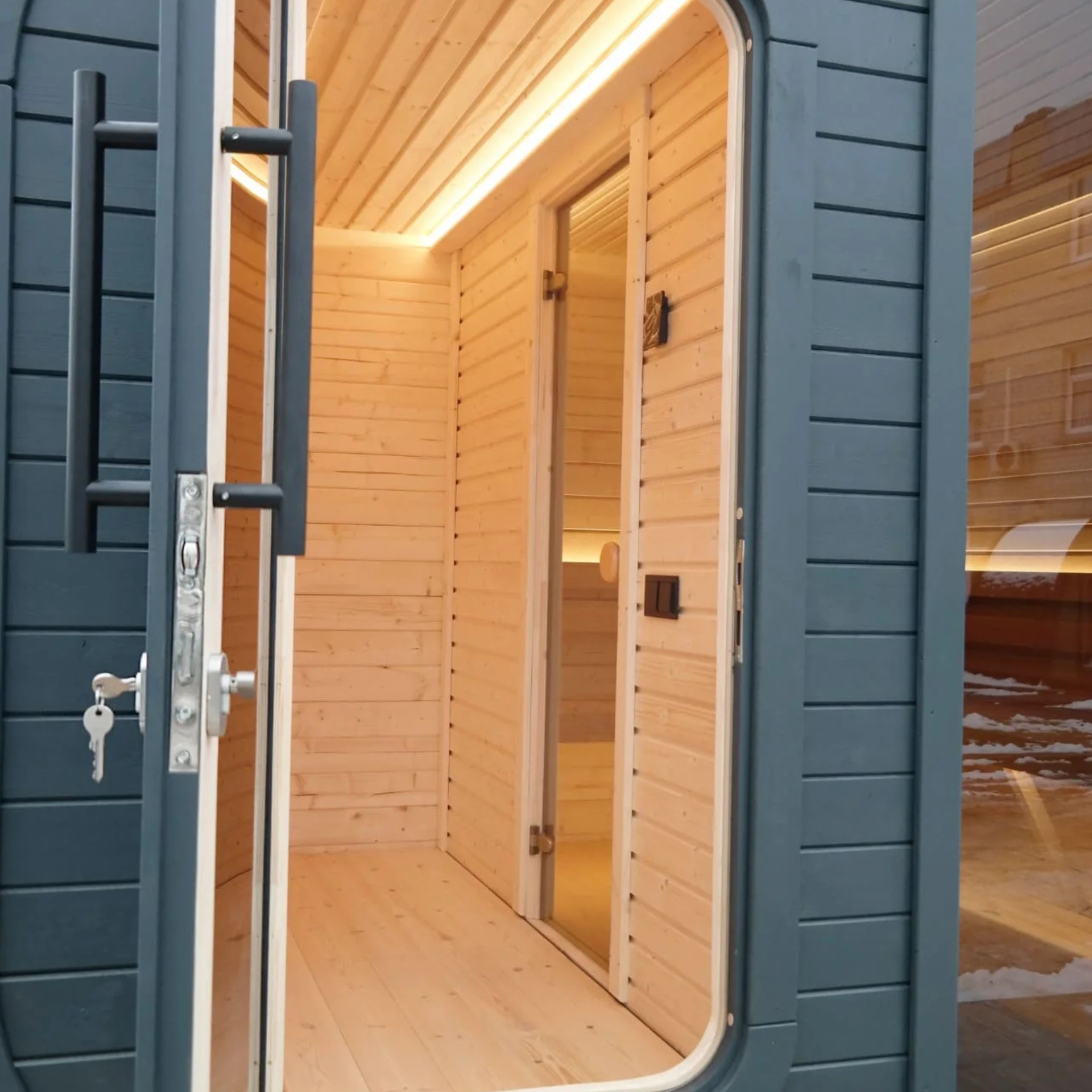 Viking Industrier Luna Outdoor Sauna With Changing Room - My Store