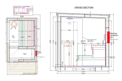 KUUT Large Scandinavian Electrical Outdoor Sauna