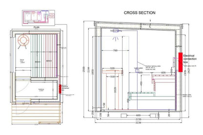 KUUT Large Scandinavian Electrical Outdoor Sauna With Shower
