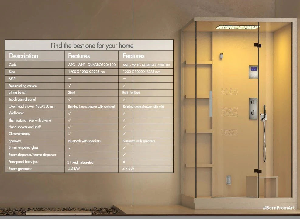 Artize Quadro Steam & Shower Cabin by Jaquar - My Store