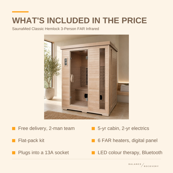 SaunaMed Classic SaunaMed 3 Person Infrared Sauna | Hemlock FAR ...